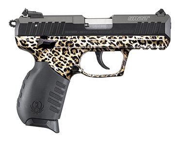 Ruger SR22P Semi-automatic pistol with leopard print accent